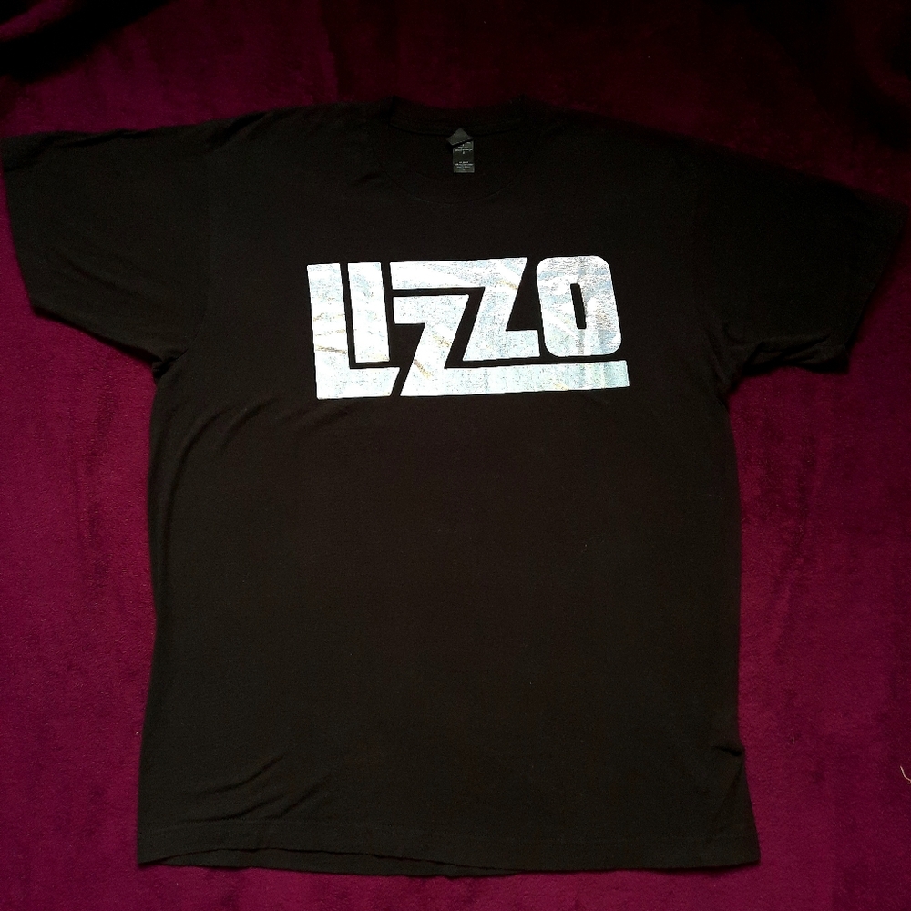 Lizzo L Holographic Logo Black T-Shirt